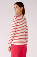 Rose Red Striped Fine Knit Top