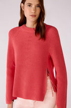 Rose Ribbed Knit Jumper With Zip Detail