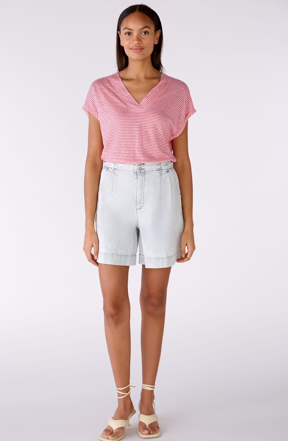 Rose White Linen T Shirt