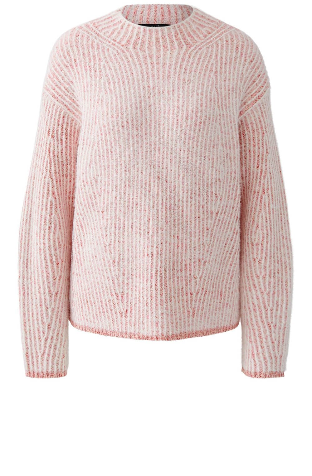 Rose White Two Tone Ribbed Faux Fur Jumper