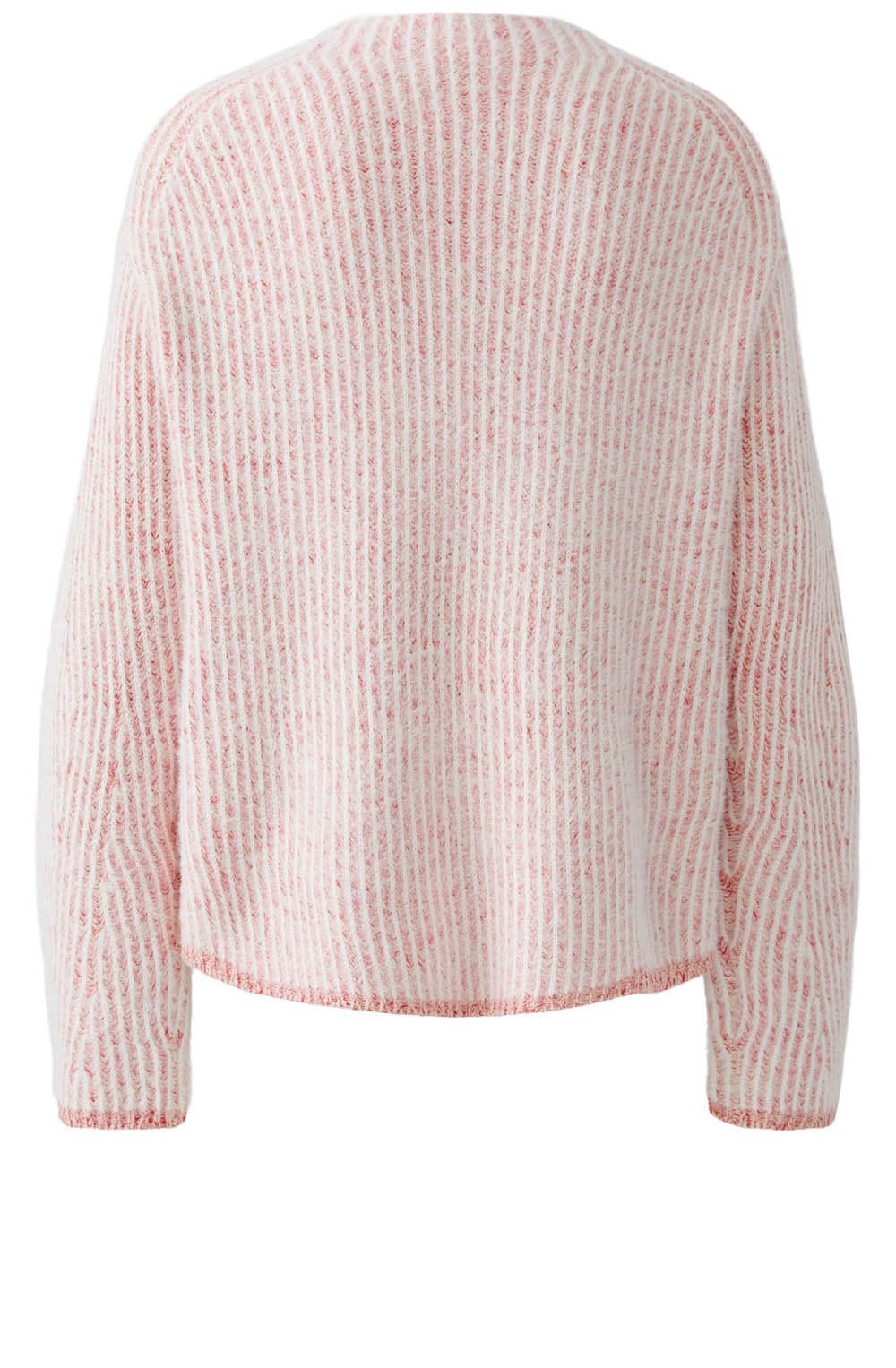 Rose White Two Tone Ribbed Faux Fur Jumper