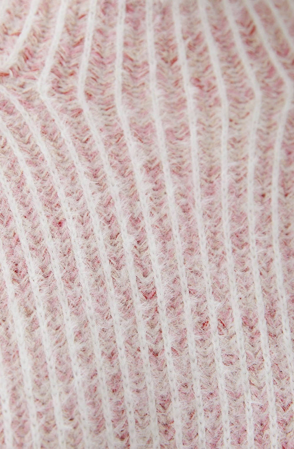 Rose White Two Tone Ribbed Faux Fur Jumper