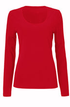 Round neck long sleeve T shirt Red
