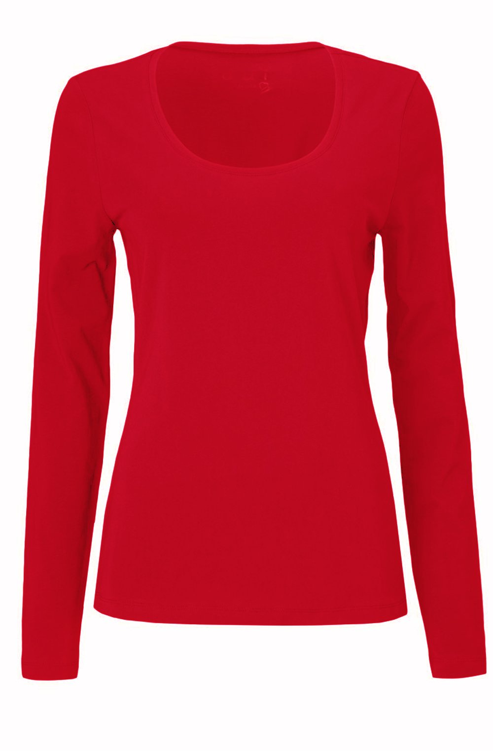 Round neck long sleeve T shirt Red