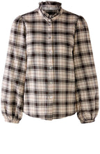 Ruffle Collar Checked Shirt