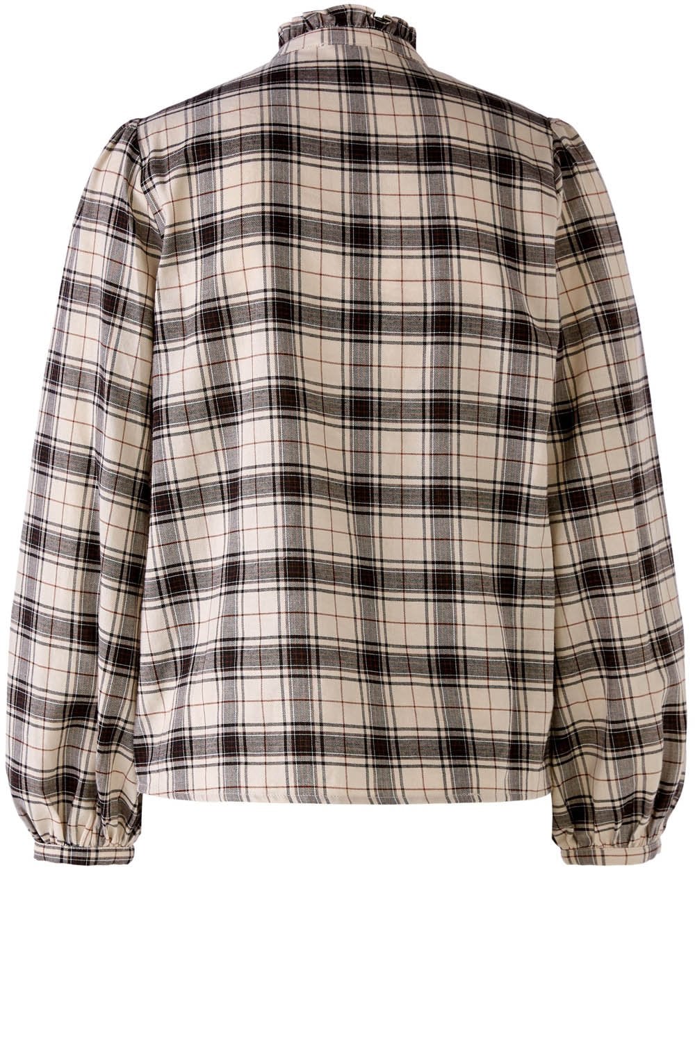 Ruffle Collar Checked Shirt