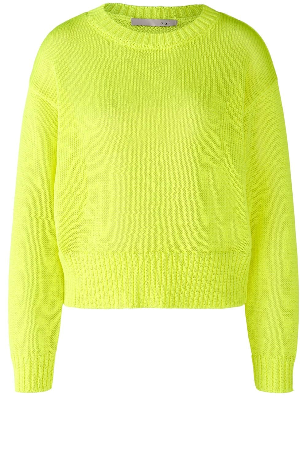 Safety Yellow Relaxed Open Knit Jumper