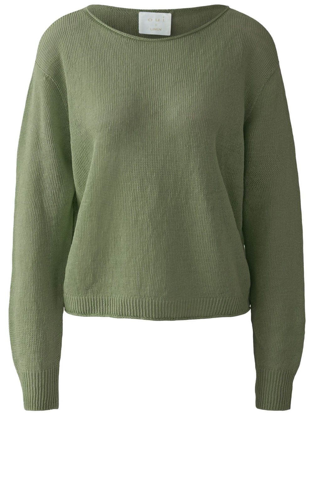 Sage Green Linen Knit Pullover