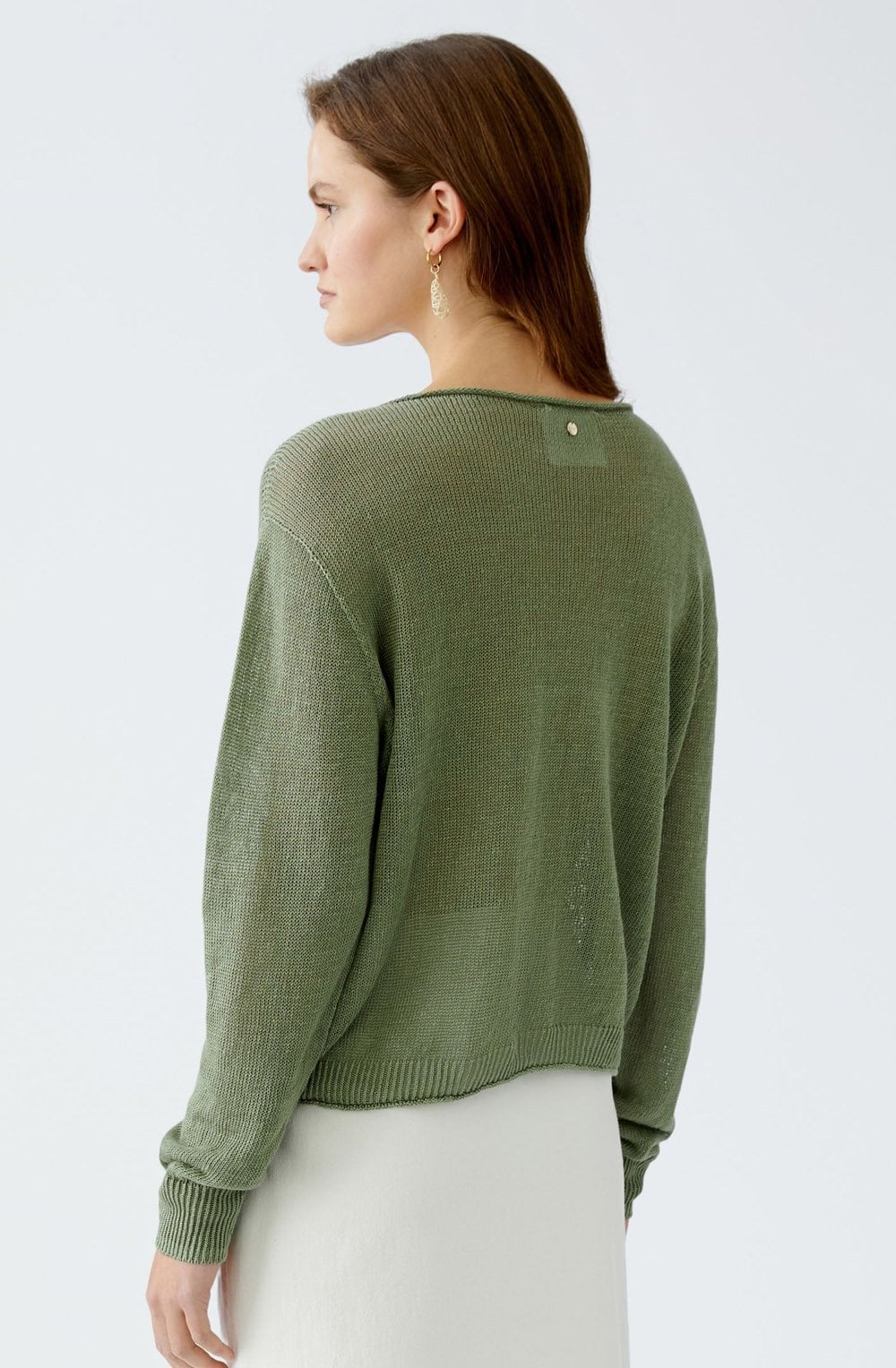 Sage Green Linen Knit Pullover