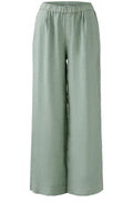 Sage Green Wide Leg Linen Trousers