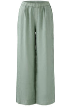 Sage Green Wide Leg Linen Trousers