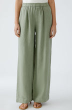 Sage Green Wide Leg Linen Trousers