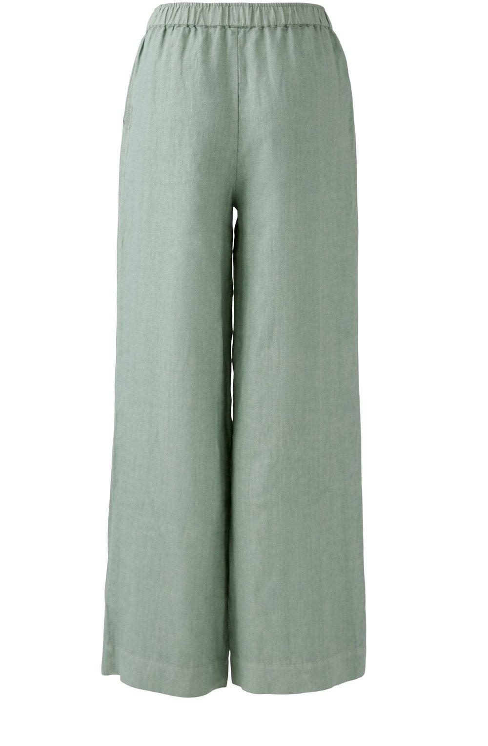Sage Green Wide Leg Linen Trousers