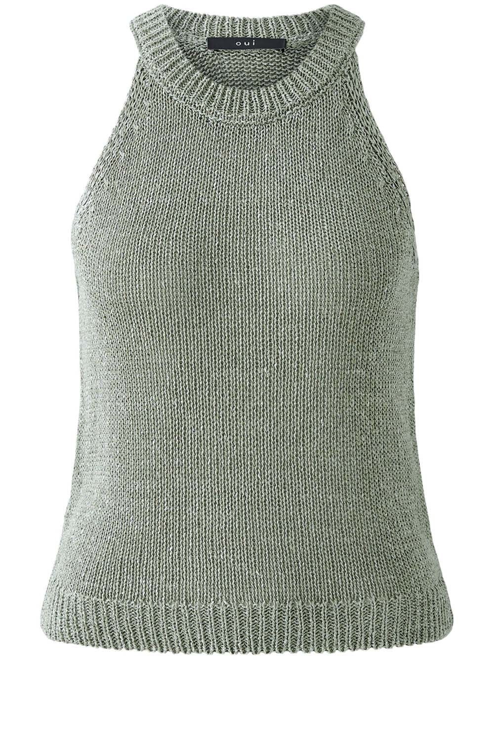 Sage Knitted Racer Vest
