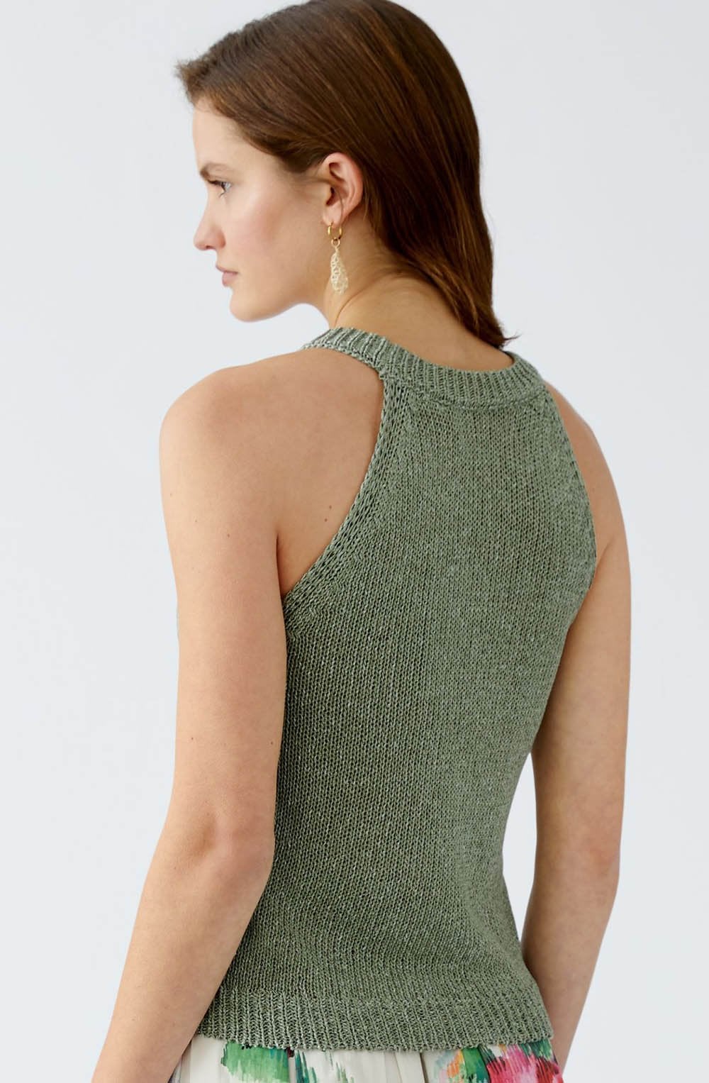 Sage Knitted Racer Vest
