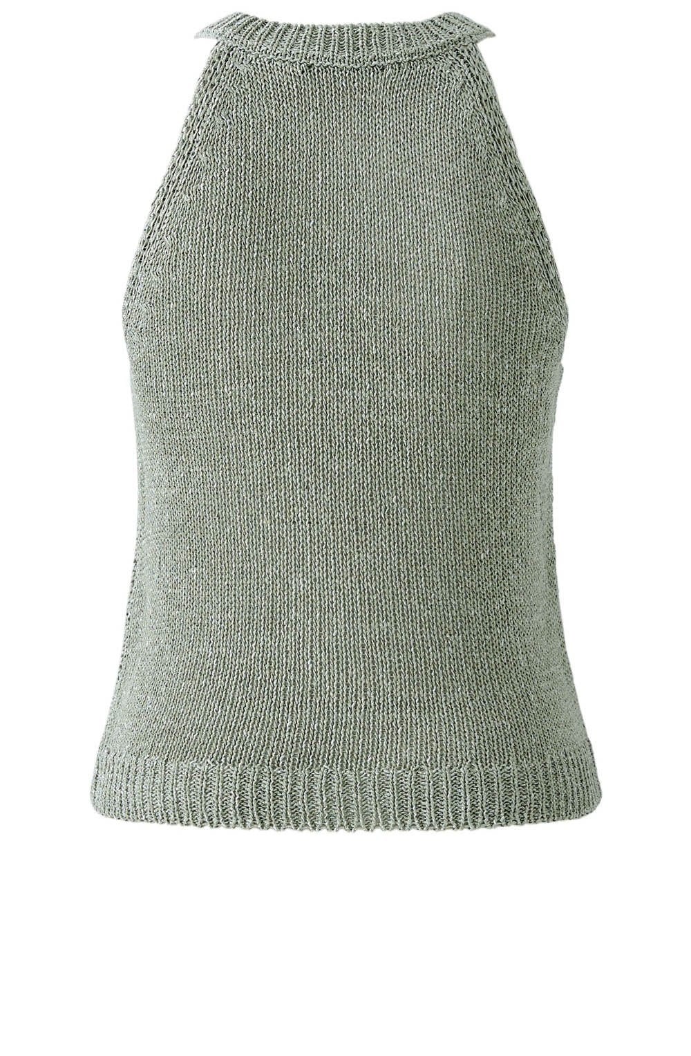 Sage Knitted Racer Vest
