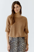 Salty Caramel Ribbon Yarn Adjustable Hem Pullover