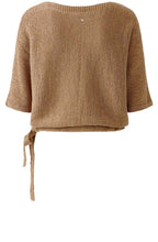 Salty Caramel Ribbon Yarn Adjustable Hem Pullover
