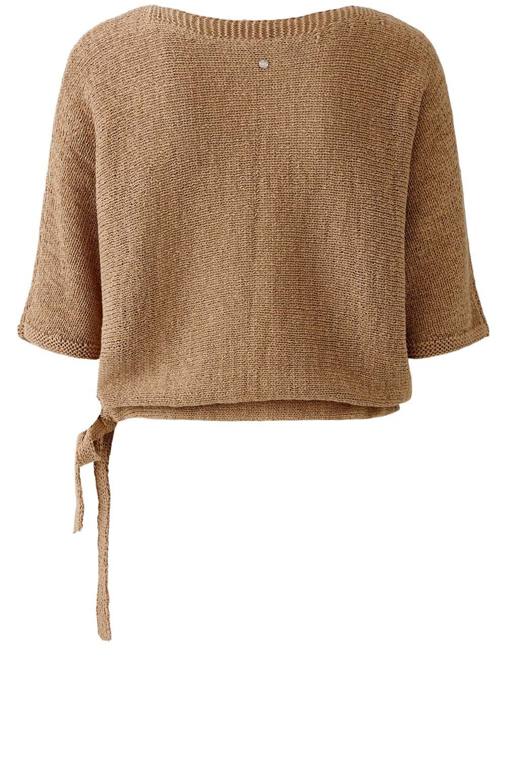 Salty Caramel Ribbon Yarn Adjustable Hem Pullover