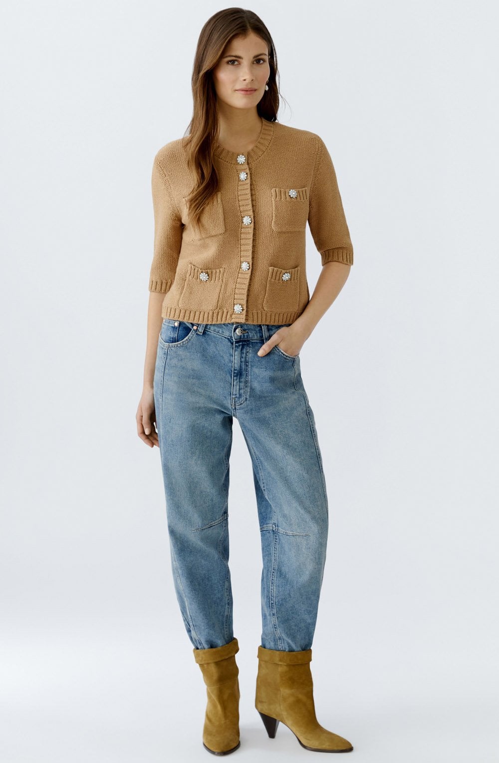 Salty Caramel Short Sleeved Cardigan