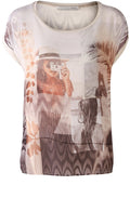 San Bartolome White Camel Diamante Blouse