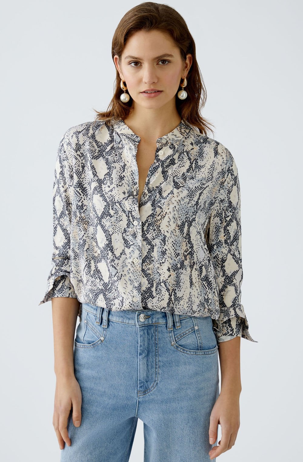 Satin Touch Snake Print Blouse
