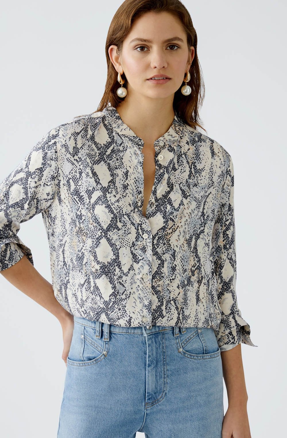 Satin Touch Snake Print Blouse