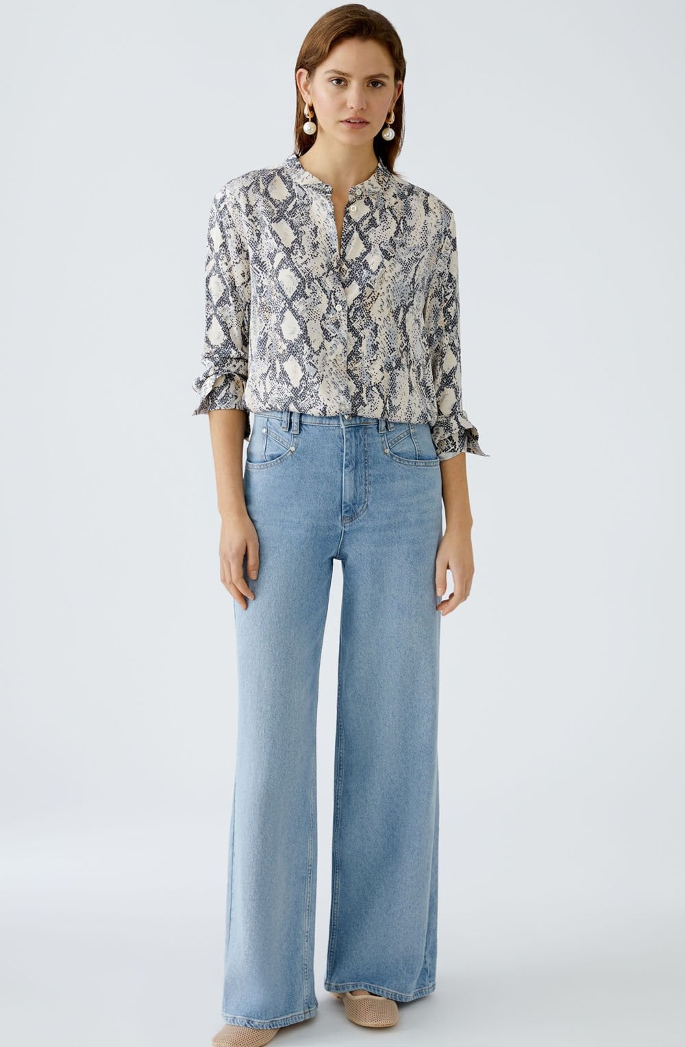 Satin Touch Snake Print Blouse