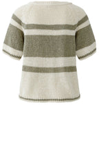 Seagrass Green Colour Block Stripe Ribbon Knit Pullover