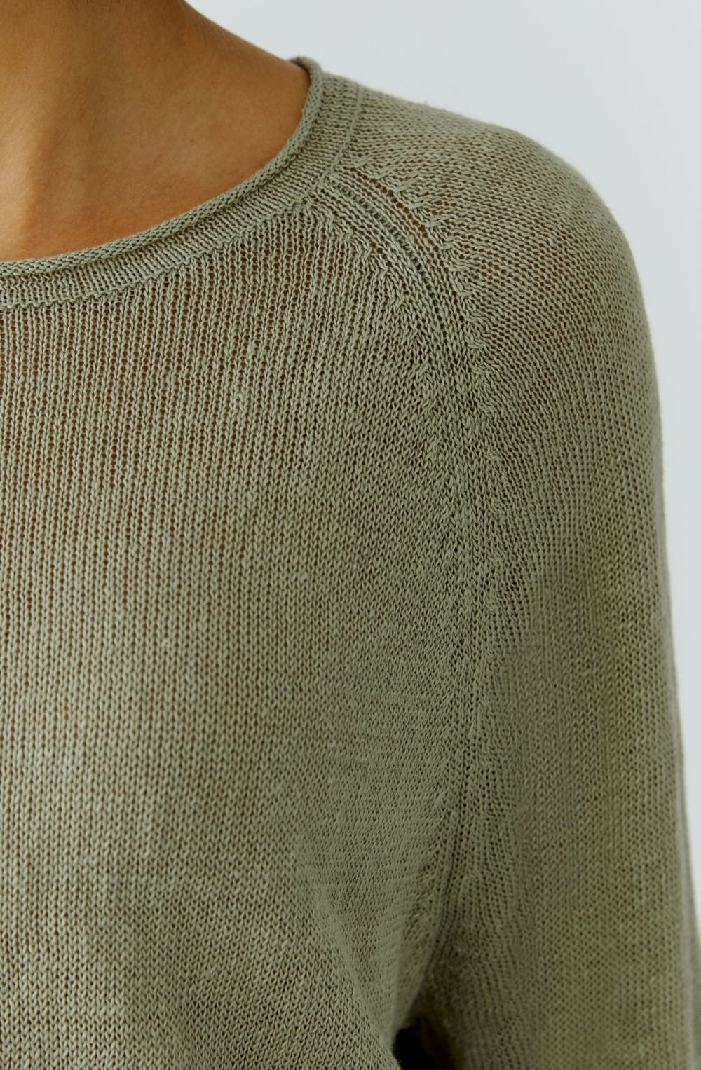 Seagrass Green Linen Sleeve Pullover