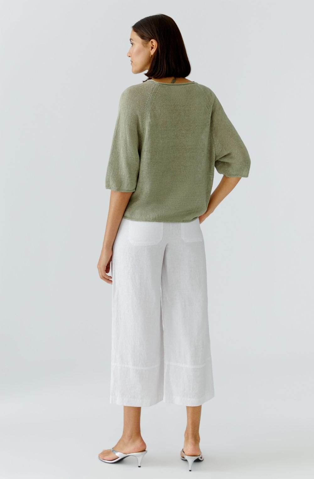 Seagrass Green Linen Sleeve Pullover