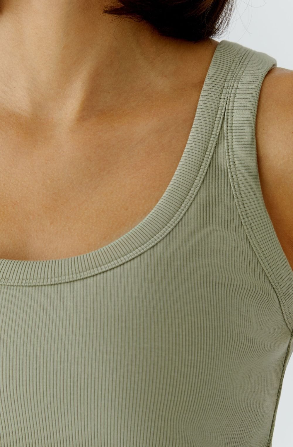Seagrass Green Ribbed Vest Top