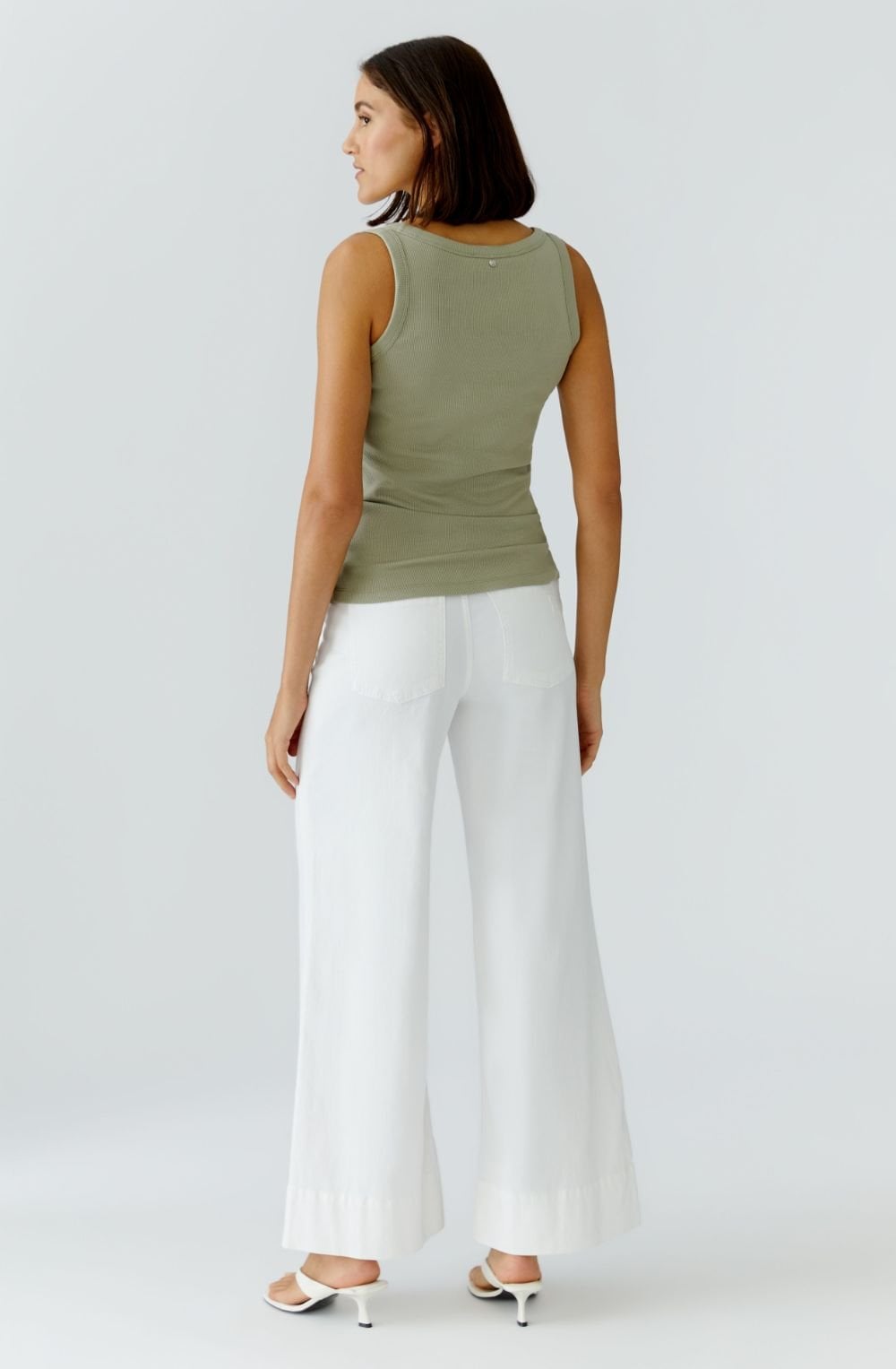 Seagrass Green Ribbed Vest Top