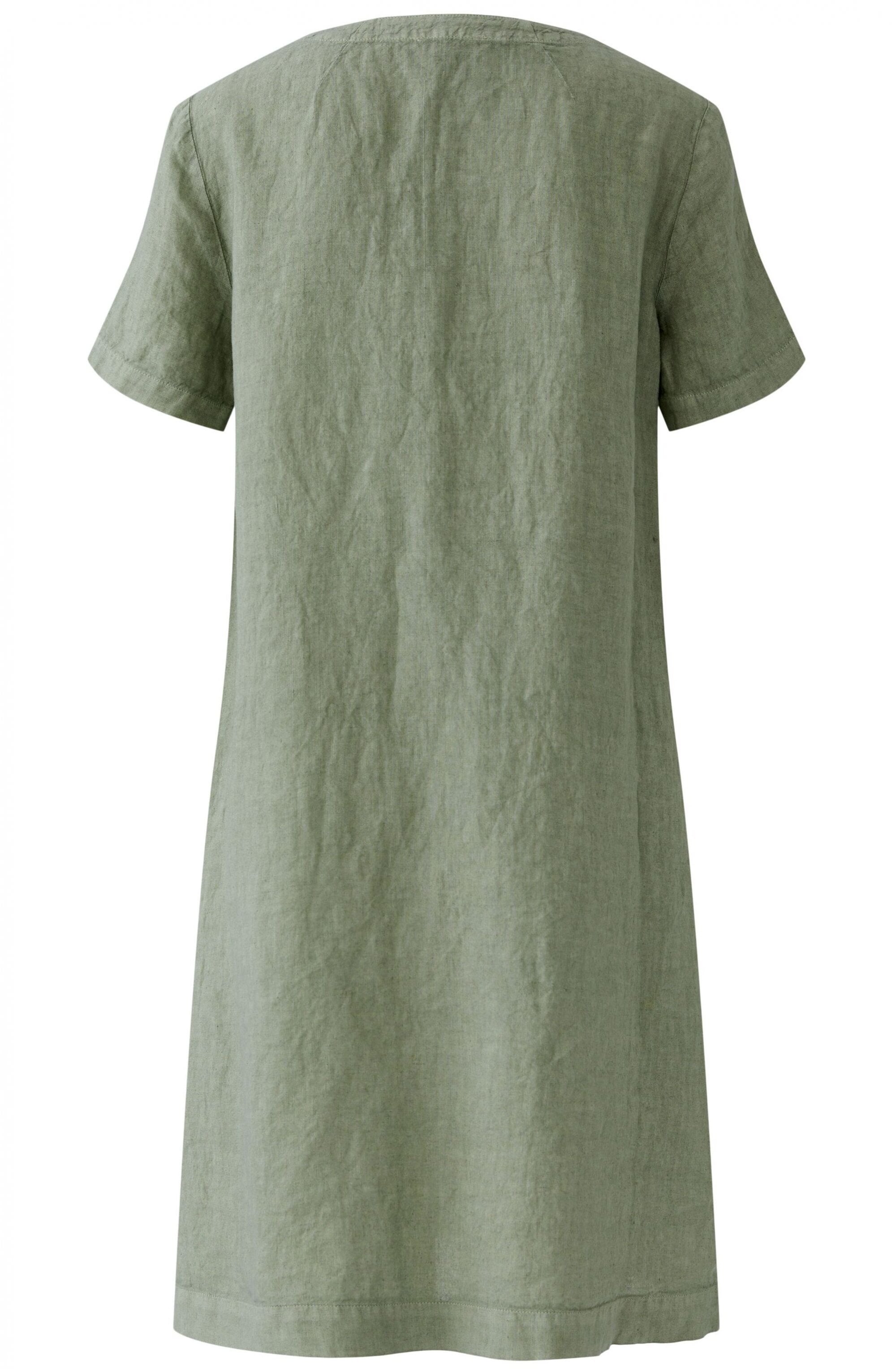 Seagrass Linen V Neck A Line Dress