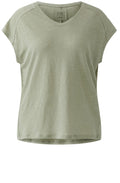 Seagrass Linen V Neck T Shirt