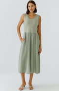 Seagrass Sleeveless Midi Dress