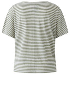 Seagrass Striped Linen V Neck T Shirt