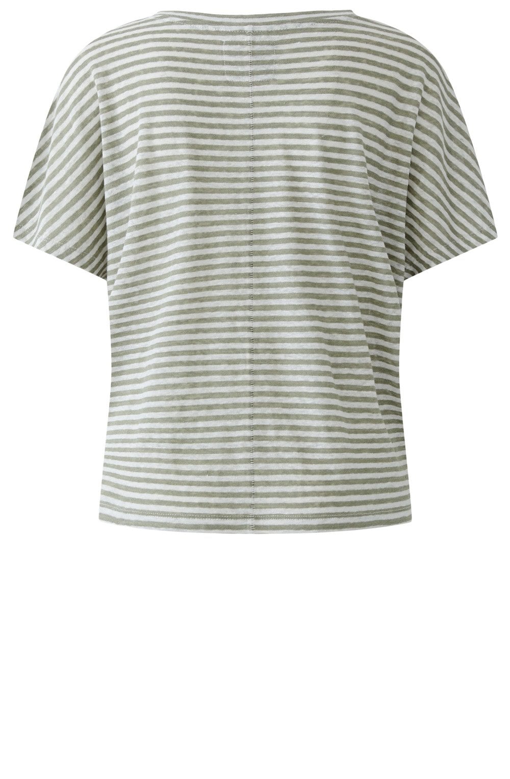 Seagrass Striped Linen V Neck T Shirt