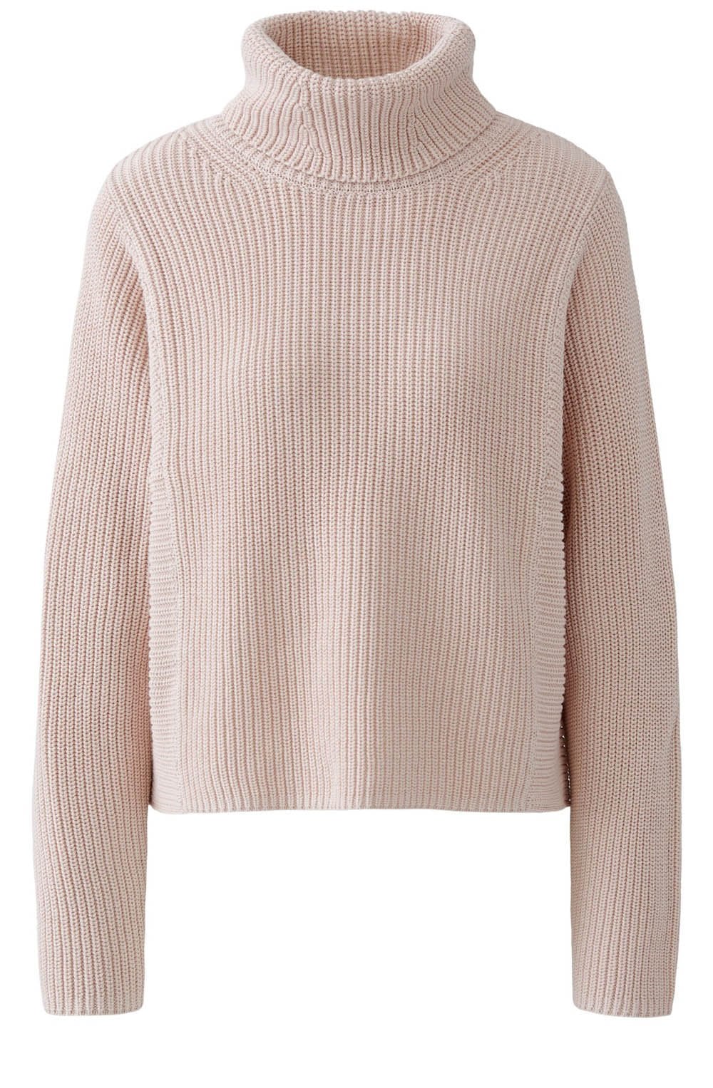 Sepia Rose Ribbed Knit Roll Neck Jumper