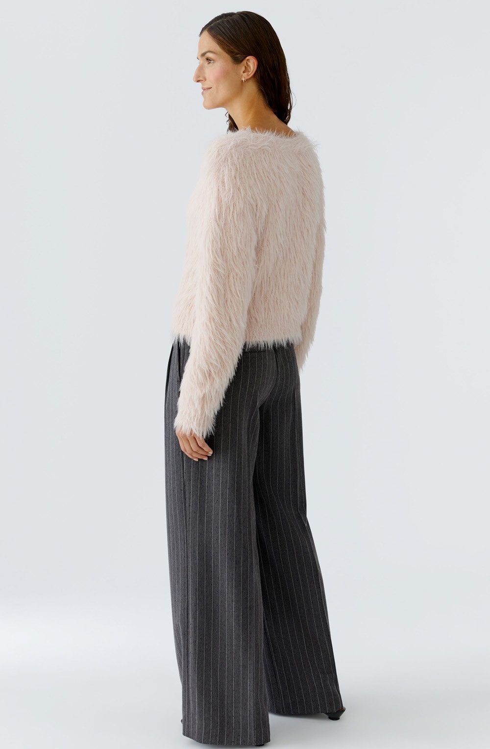 Sepia Rose Twisted Faux Fur Jumper