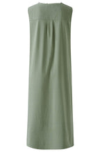 Shaded Moss Jersey Back Linen Dress