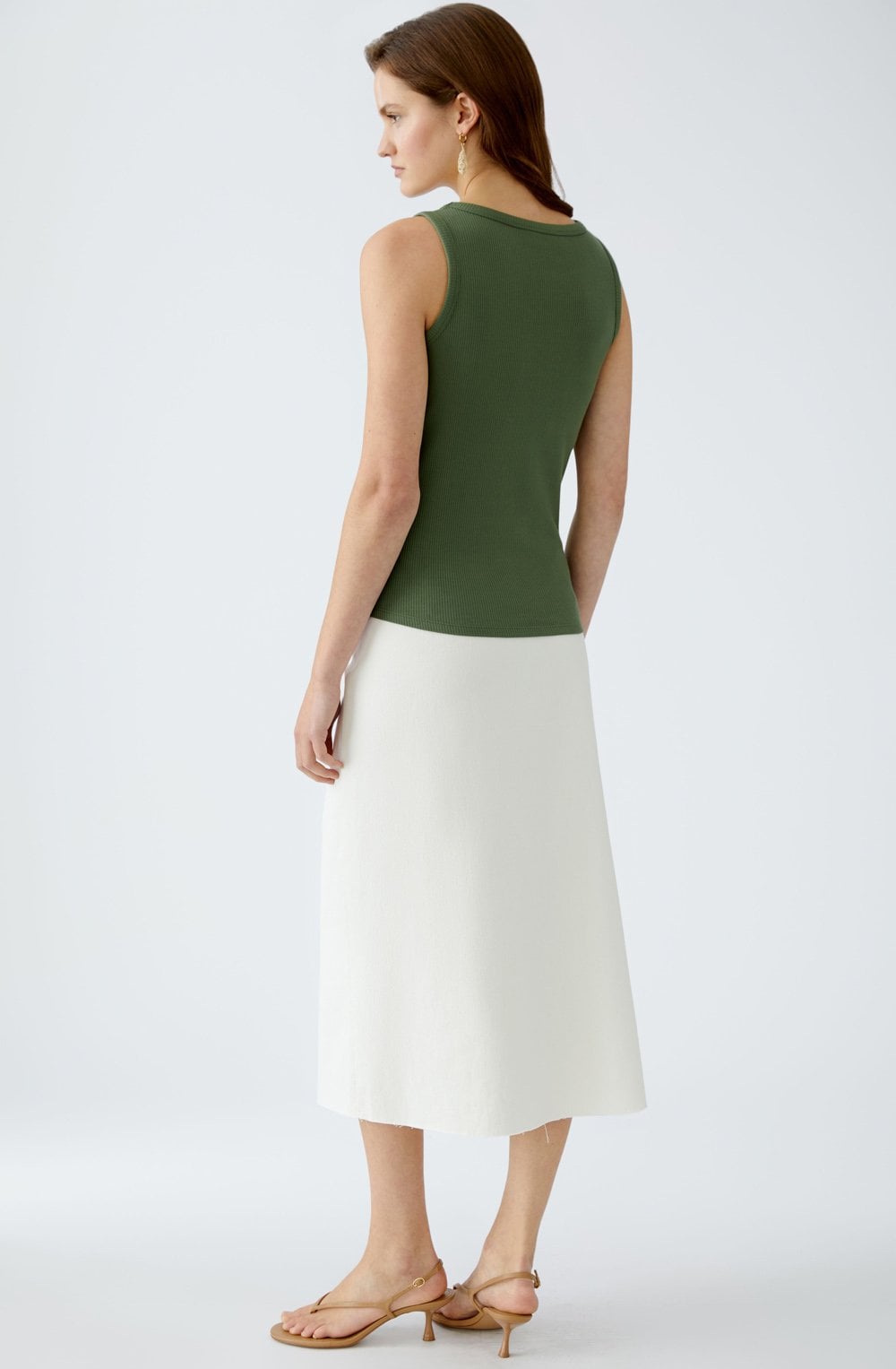 Shaded Moss Ribbed Vest Top