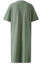 Shaded Moss Short Sleeved Linen Dress