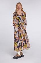 Sheer Leaf Print Maxi Dress