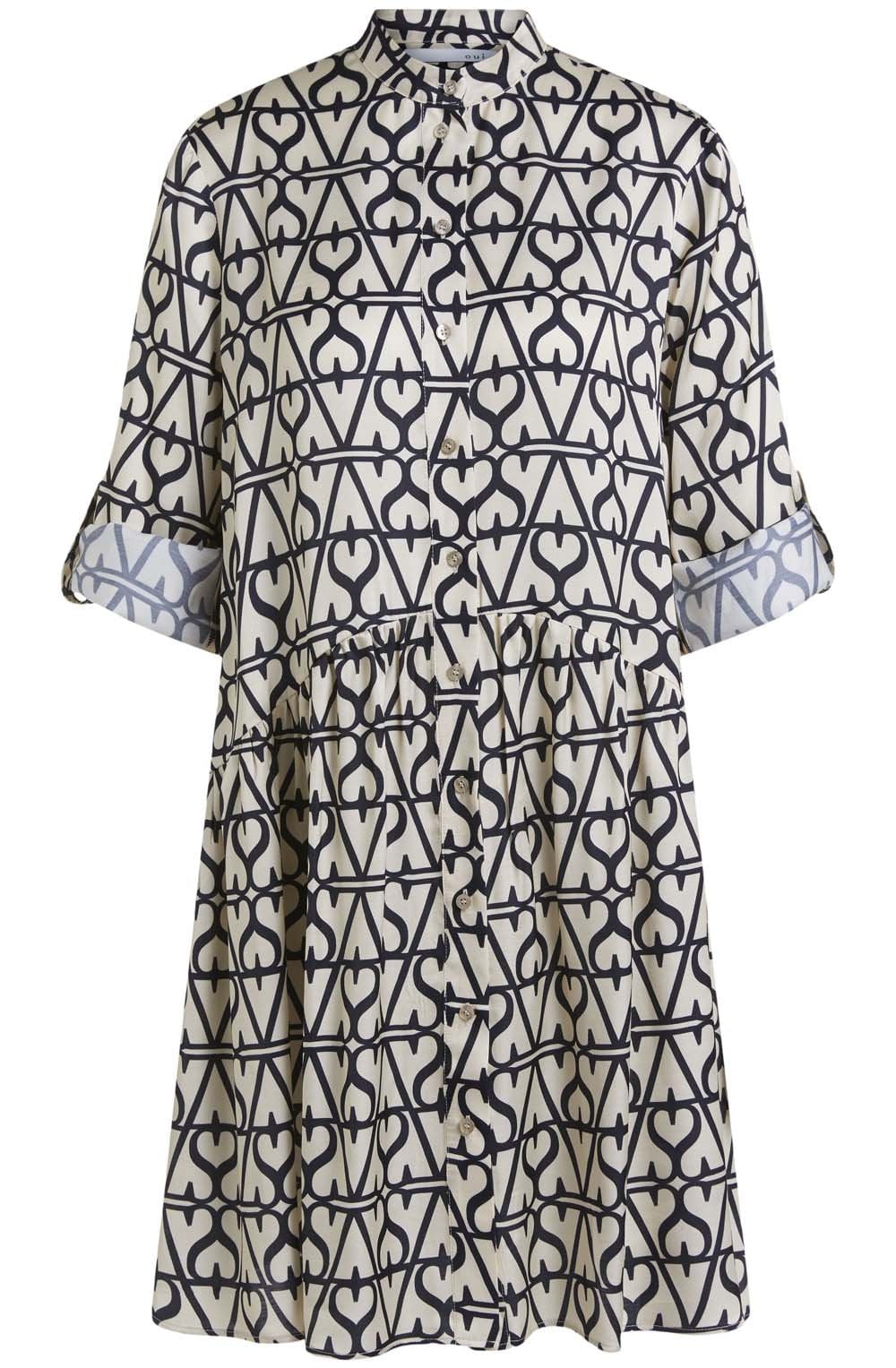 Silky Bold Print Swing Dress