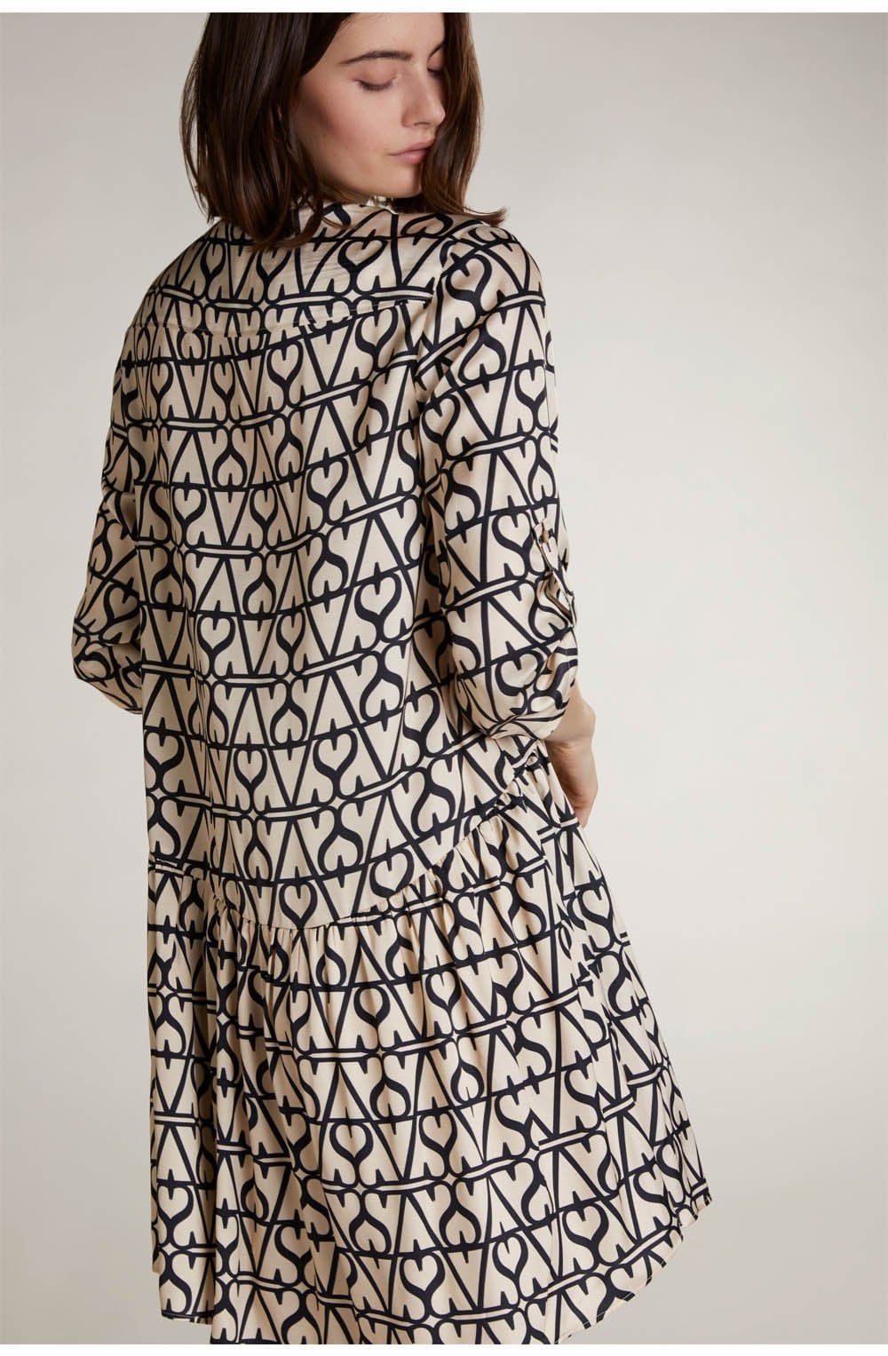 Silky Bold Print Swing Dress