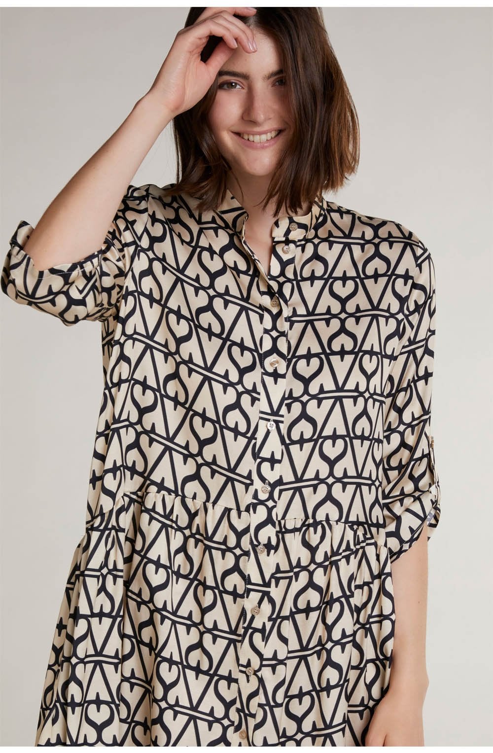 Silky Bold Print Swing Dress