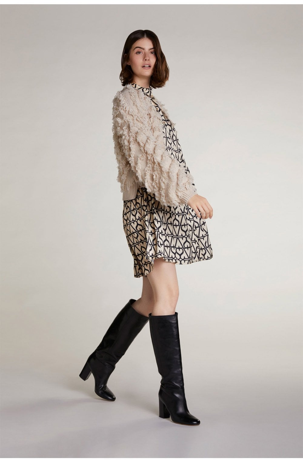 Silky Bold Print Swing Dress
