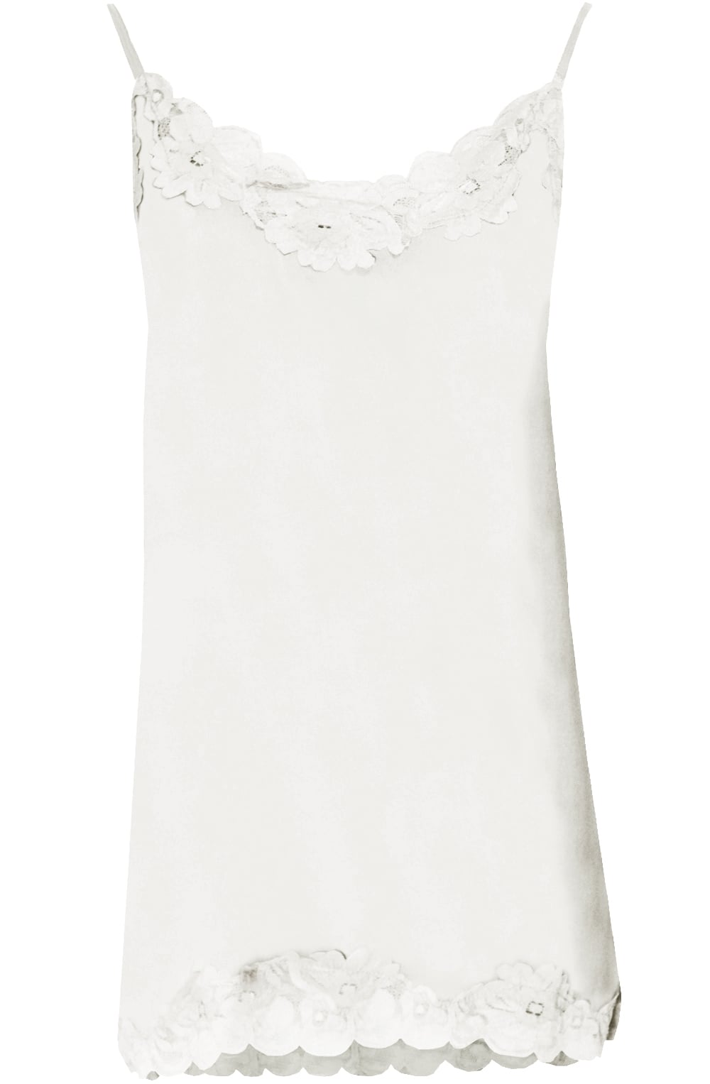 Silky Lace Edged Top