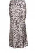 Silky Leopard Print Midi Skirt